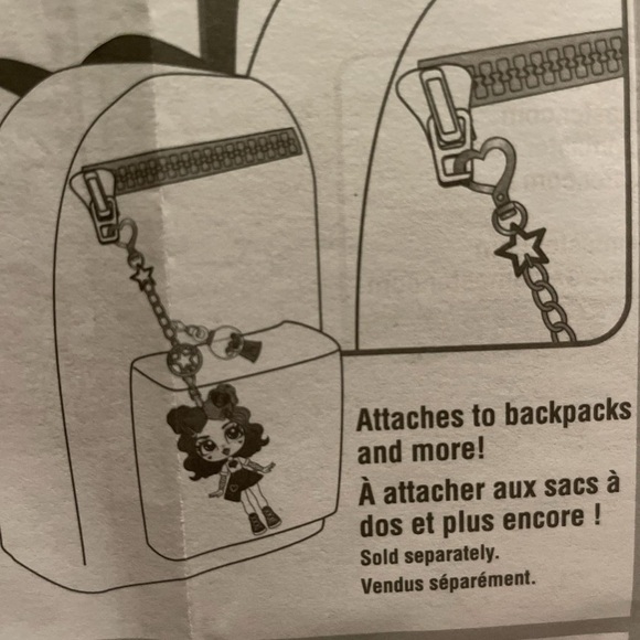 Purple and Brown Doll Accessory Keychain - Picture 4 of 4